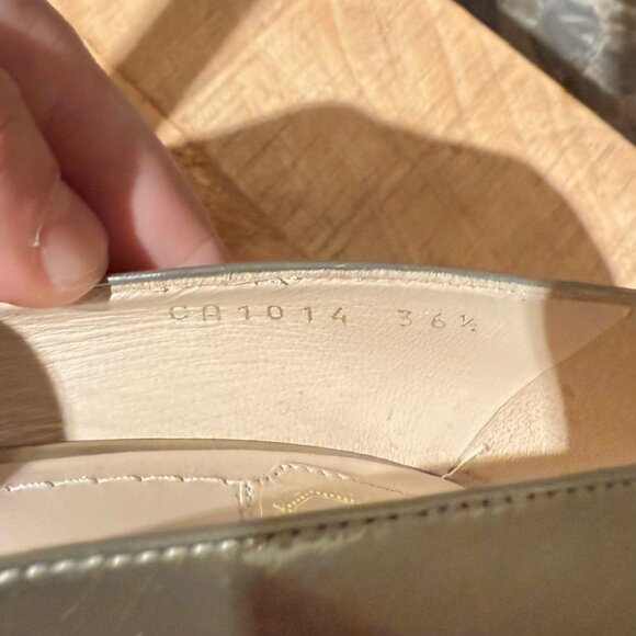 Christian Dior Metallic Gold Patent Songe Pointy Pumps - Picture 8 of 13